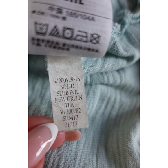 GAP Polo Shirt Mens Large Green Solid Slub Pocket Short Sleeve Casual Soft - Picture 7 of 7